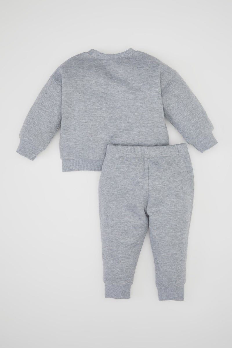 DeFacto Grey BabyBoy Baby Boy Printed Sweatshirt Jogger Sweatpants 2 Piece Set Casual - Image 5